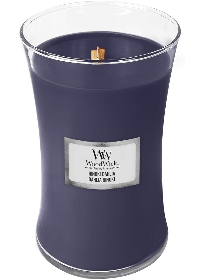 WoodWick Scented Candle Large Hinoki Dahlia - 18 cm/Diameter 10 cm