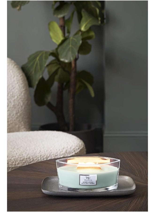 Woodwick Medium Hourglass Scented Candle with Crackling Wick | Sagewood & Seagrass | Up to 130 Hours Burn Time