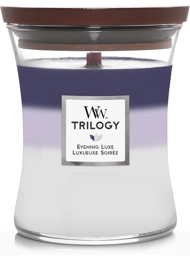 WoodWick Scented Candle Medium Trilogy Evening Luxe - 11 cm/Diameter 10 cm