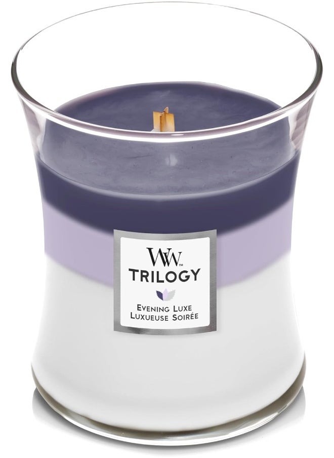 WoodWick Scented Candle Medium Trilogy Evening Luxe - 11 cm/Diameter 10 cm