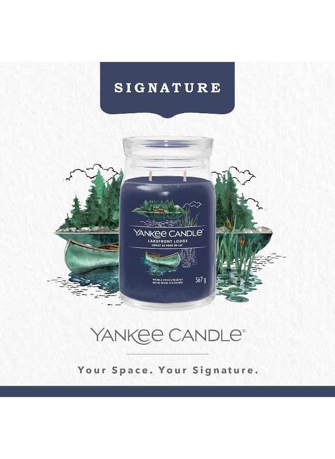 Yankee Candle Signature Scented Candle | Lakefront Lodge Large Jar Candle with Double Wicks | Soy Wax Blend Long Burning Candle | Perfect Gifts for Women