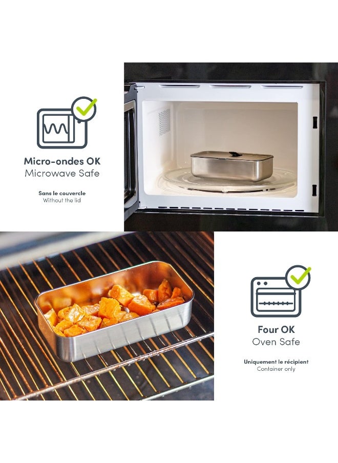 monbento - Bento Stainless Steel MB Sense Canyon - Metal Lunch Box for Work/School/Meal Prep with Leak Proof Lid - Ovenproof and Microwavable - Dishwasher/Freezer Safe - BPA Free - Food Safe - Grey