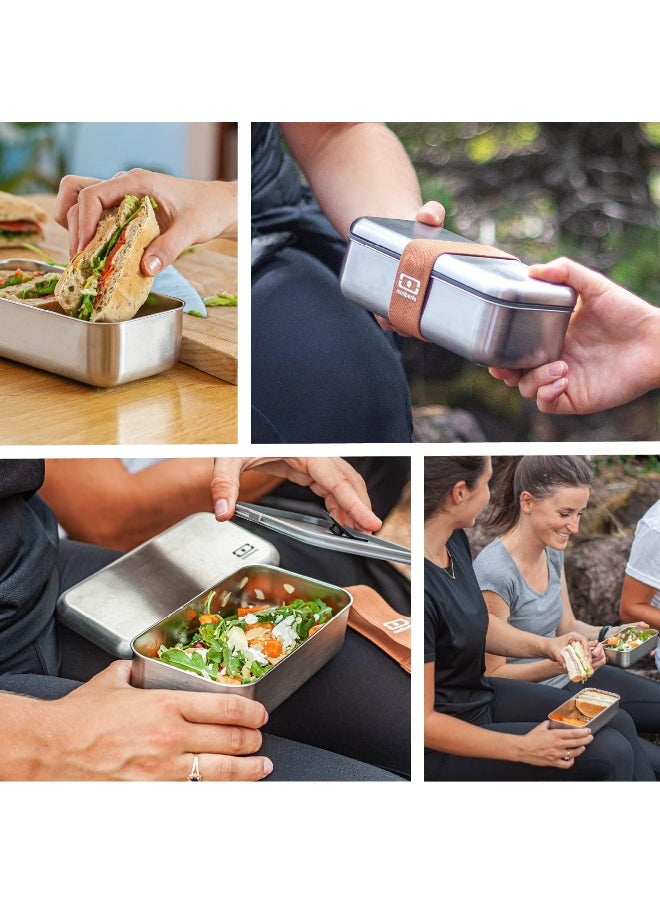 monbento - Bento Stainless Steel MB Sense Canyon - Metal Lunch Box for Work/School/Meal Prep with Leak Proof Lid - Ovenproof and Microwavable - Dishwasher/Freezer Safe - BPA Free - Food Safe - Grey
