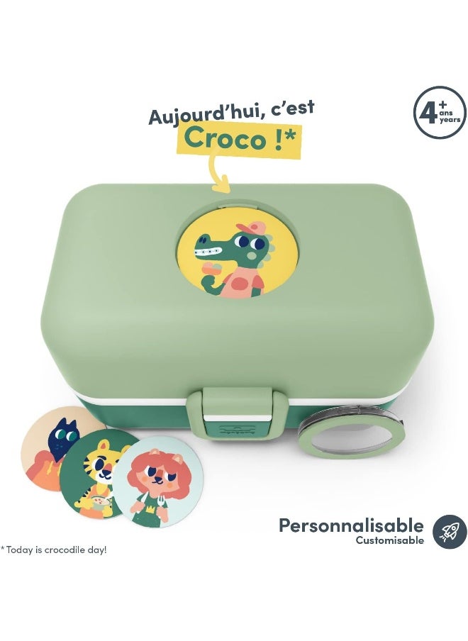 monbento - Kids Lunch Box MB Tresor Green Forest - Cute Bento Box with 3 Compartments - Ideal for Lunches or Snacks at School/Park - BPA Free - Food Grade Safe - Green