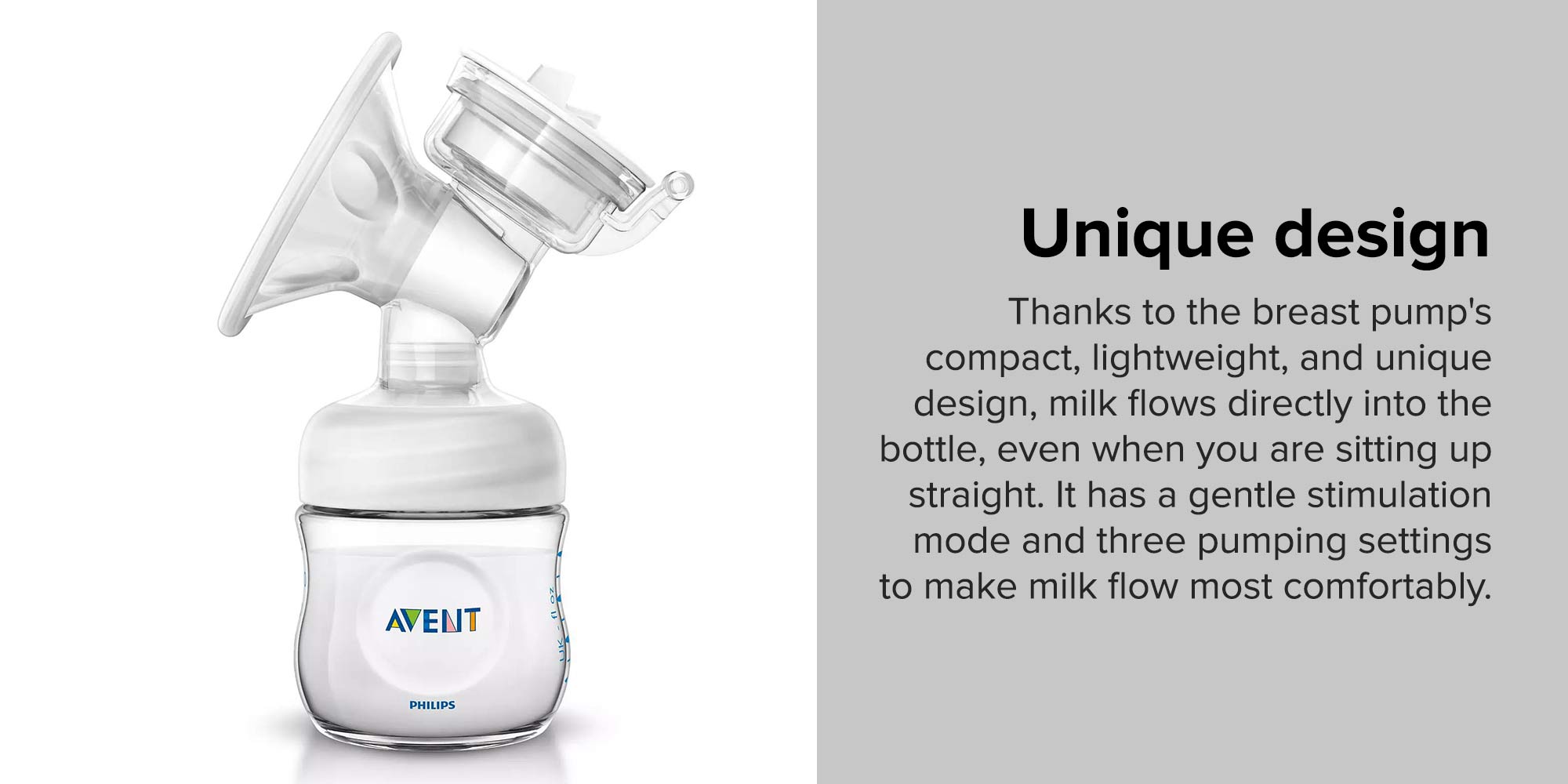 Compact And Lightweight Comfort Single Electric Breast Pump Set - White/Clear