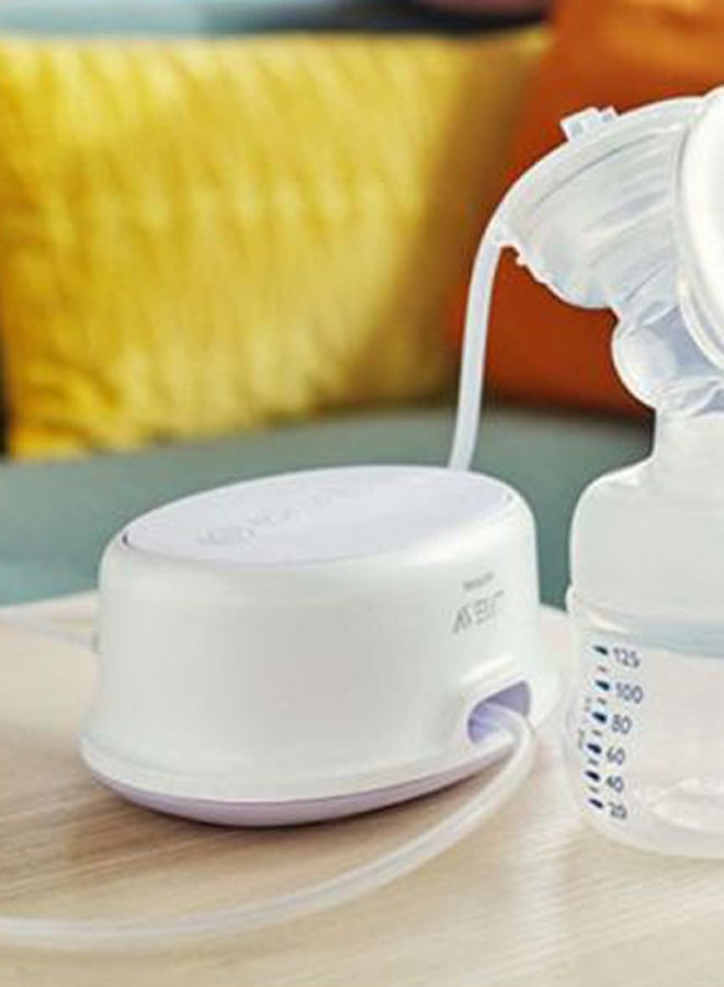 Compact And Lightweight Comfort Single Electric Breast Pump Set - White/Clear