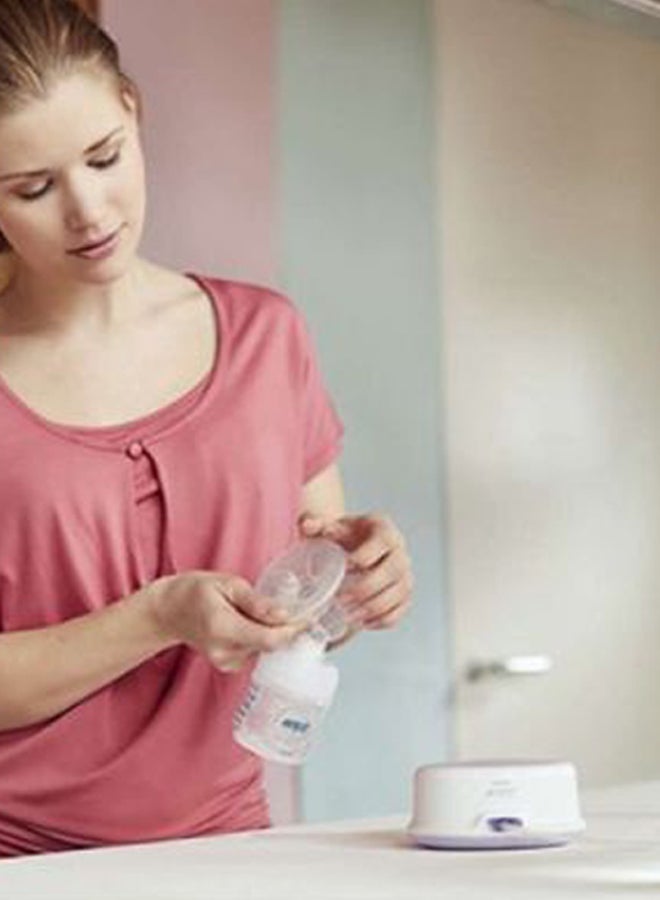 Compact And Lightweight Comfort Single Electric Breast Pump Set - White/Clear