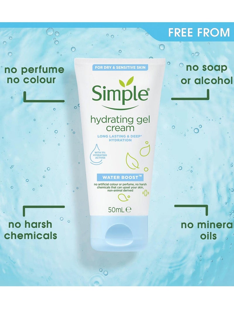 Simple Water Boost Hydrating Gel Cream, Face Moisturizer, 1.7 oz