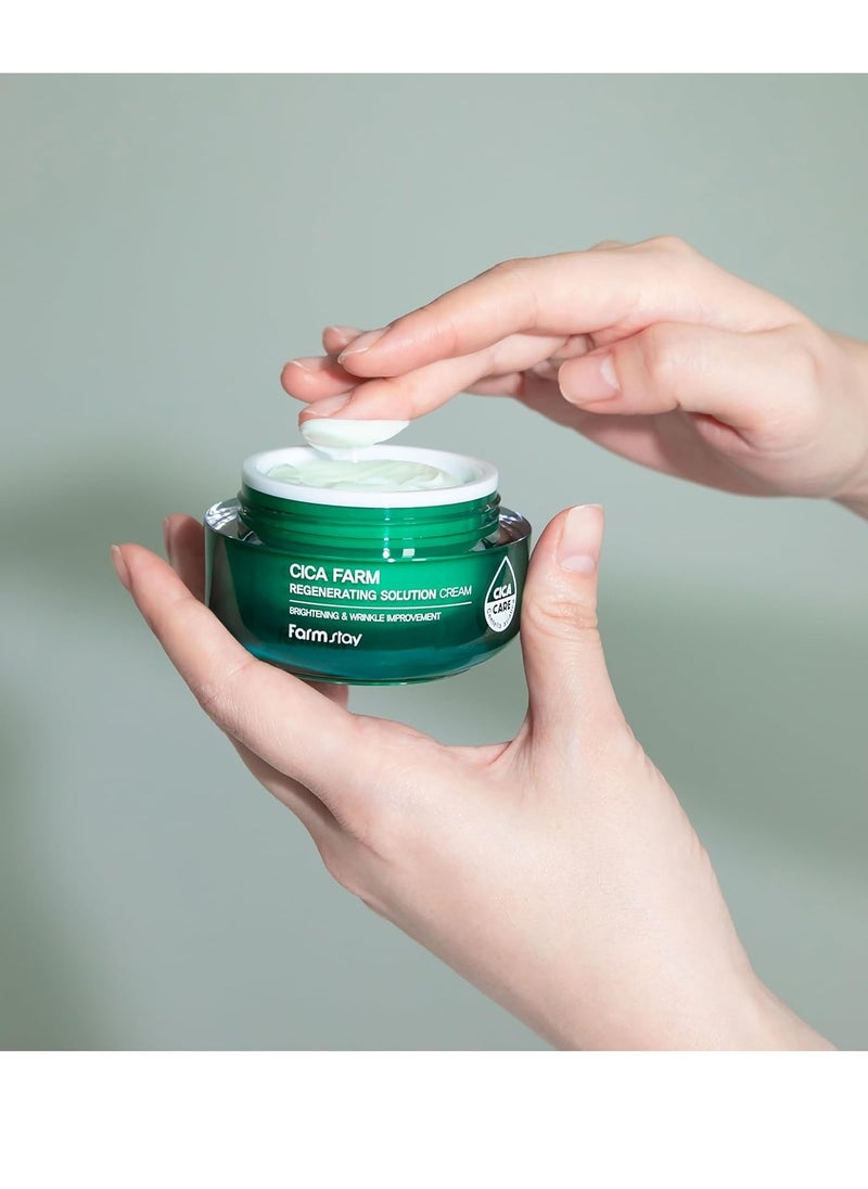 FARMSTAY Cica Farm Regenerating Solution Cream - Face Moisturizer - Moisturizer Face Cream Reduces Wrinkles - 1.69 oz