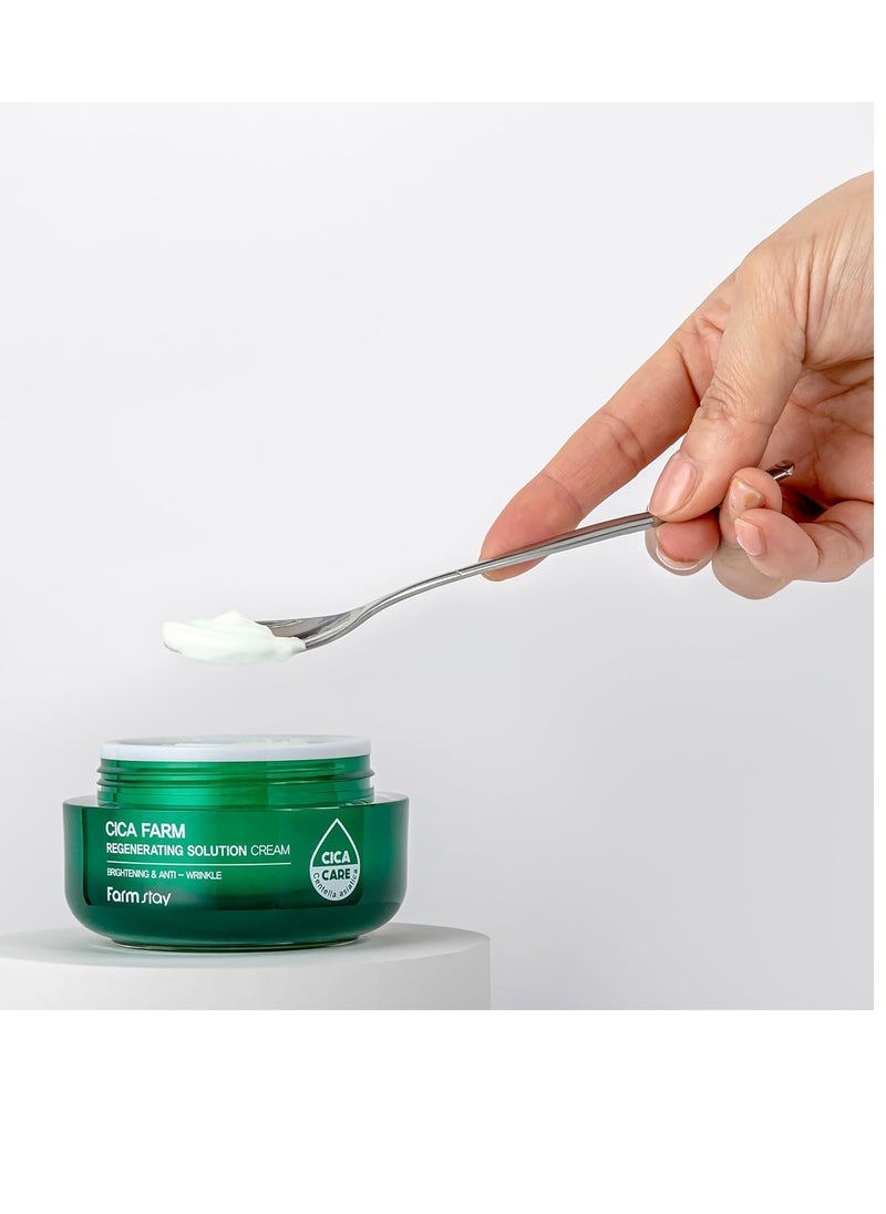 FARMSTAY Cica Farm Regenerating Solution Cream - Face Moisturizer - Moisturizer Face Cream Reduces Wrinkles - 1.69 oz