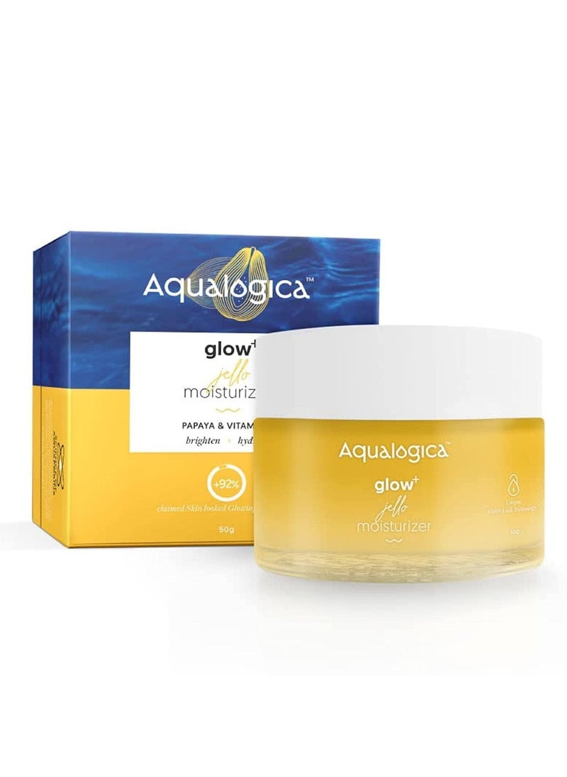 Glow+ Jello Face Moisturiser | Oil-Free Gel-Based Formula | Infused with Vitamin C & Papaya for Illuminating Moisturization | Gives Hydrated & Nourished Skin | 1.76 Oz/50g