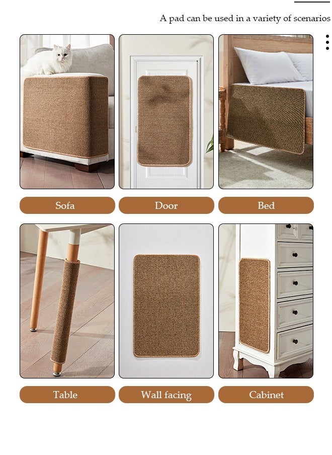 Cat Scratcher Mat,Wall Mounted Natural Sisal Cat Scratch Pad,Vertical Cat Scratching Board with Velcro Tapes,Self-Adhesive Cat Scratching Mat,Protect Wall, Couch, Carpet, Furniture