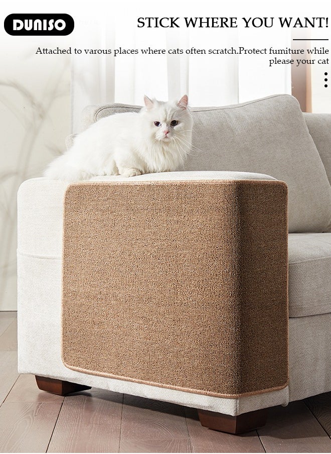 Cat Scratcher Mat,Wall Mounted Natural Sisal Cat Scratch Pad,Vertical Cat Scratching Board with Velcro Tapes,Self-Adhesive Cat Scratching Mat,Protect Wall, Couch, Carpet, Furniture