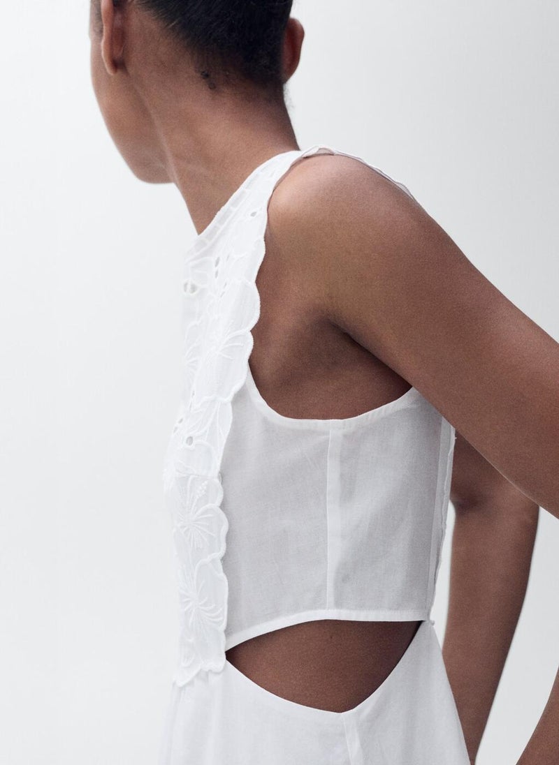 Embroidered With Side Slits Dress