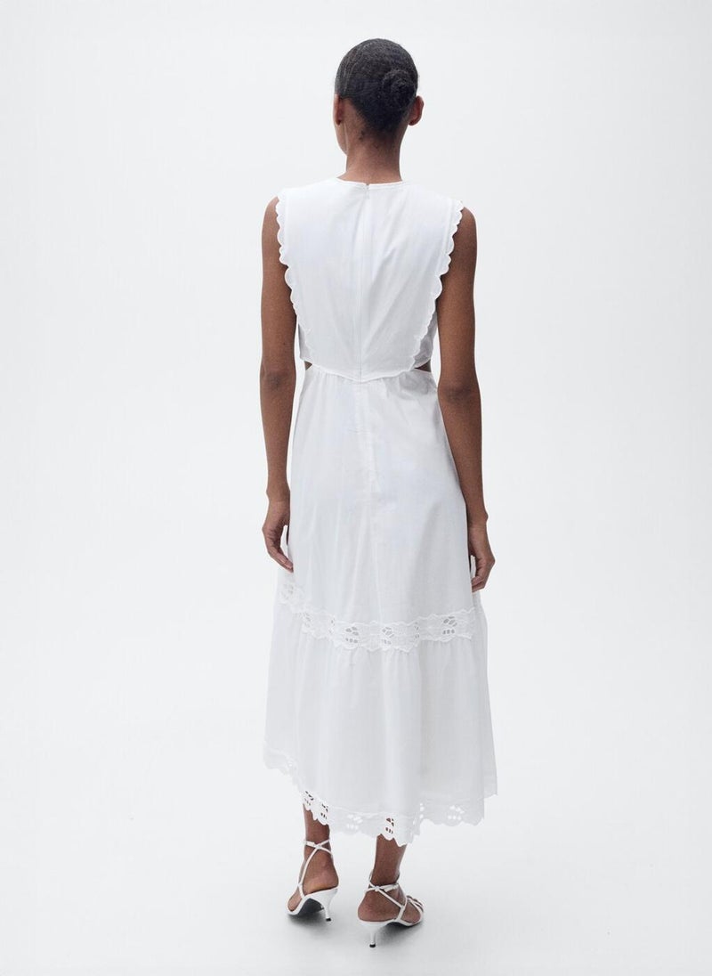 Embroidered With Side Slits Dress