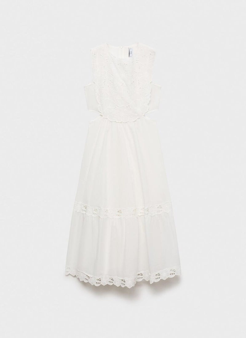 Embroidered With Side Slits Dress