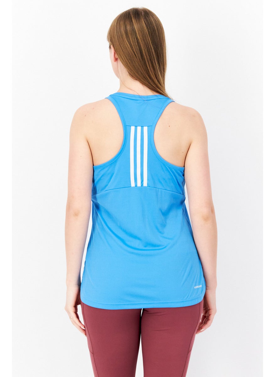 Women Sportswear Fit Sleeveless Training Top, Sky Blue