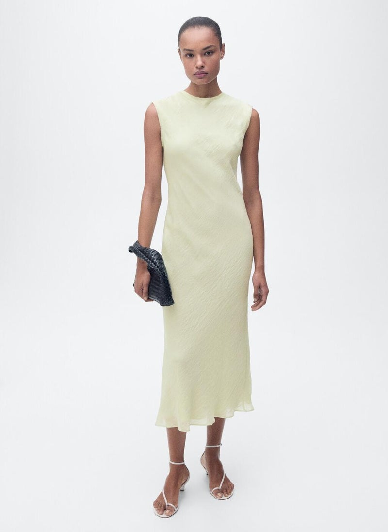 Wrinkled Effect Midi Dress