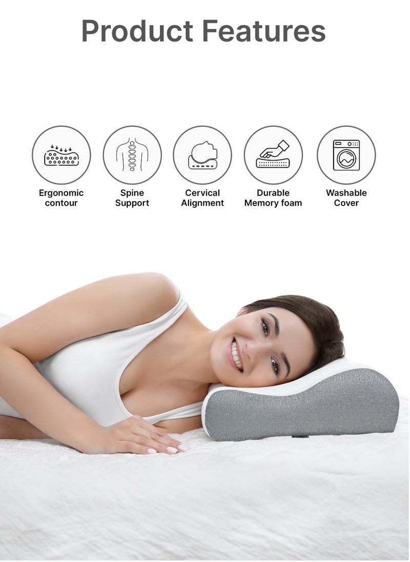 Specialty Medical Cervical Sleeping Orthopedic Memory Foam Ergonomic Contour Pillow for Neck and Shoulder Support & Pain Relief