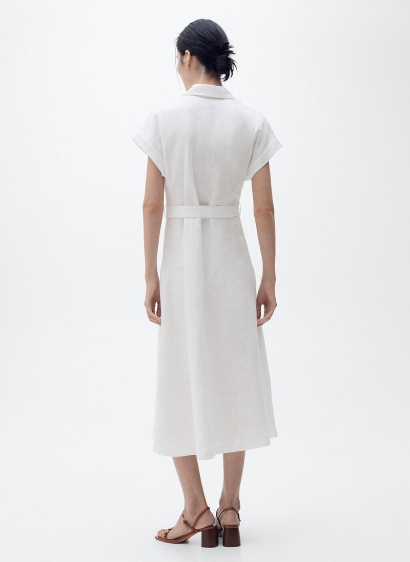 Belt Linen Dress