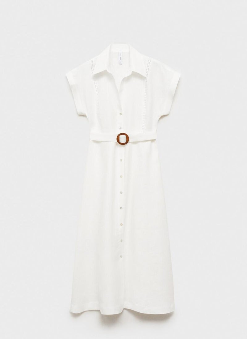Belt Linen Dress