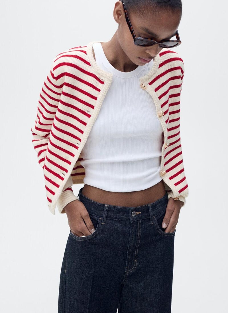 Stripped Knit Cardigan