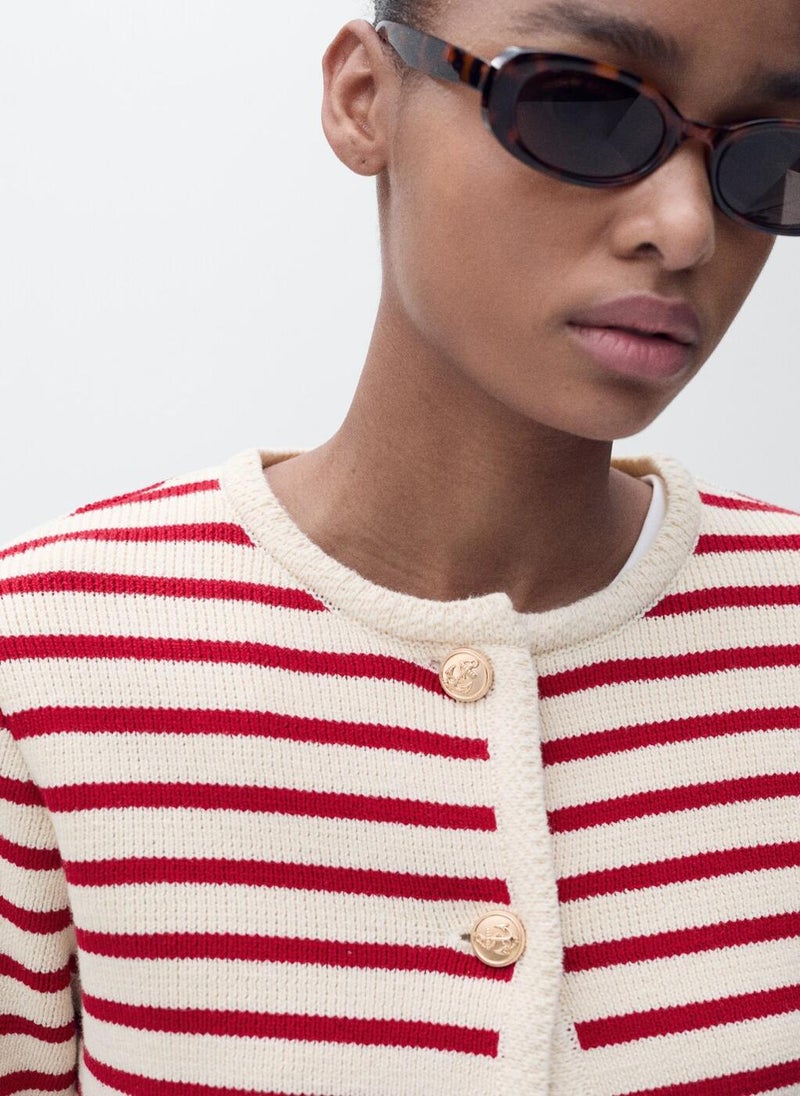 Stripped Knit Cardigan
