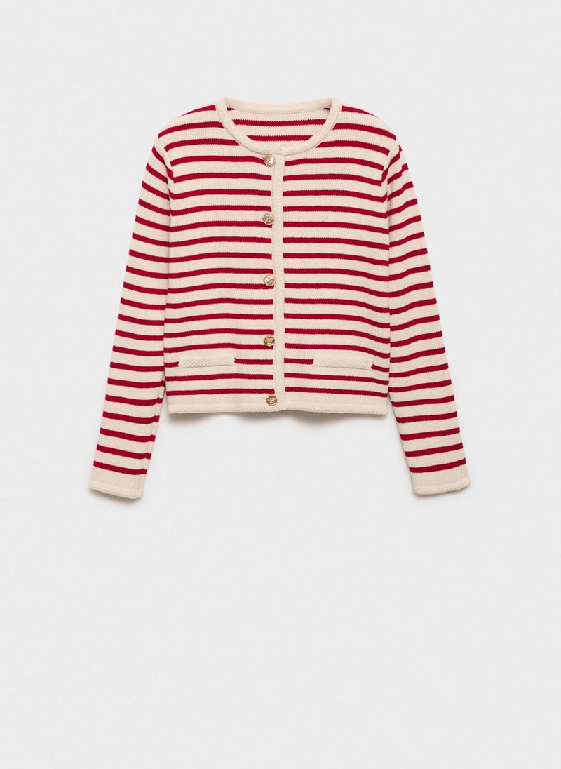 Stripped Knit Cardigan