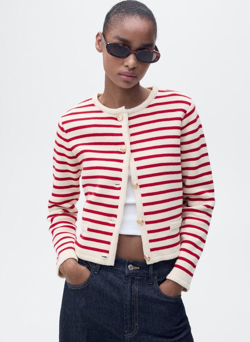Stripped Knit Cardigan