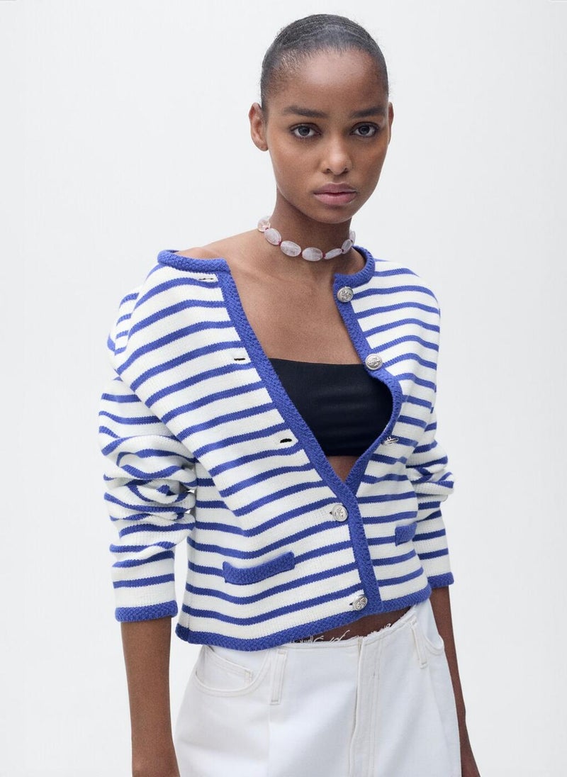 Stripped Knit Cardigan
