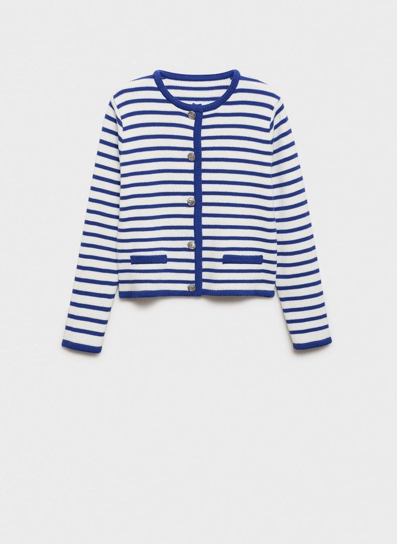 Stripped Knit Cardigan