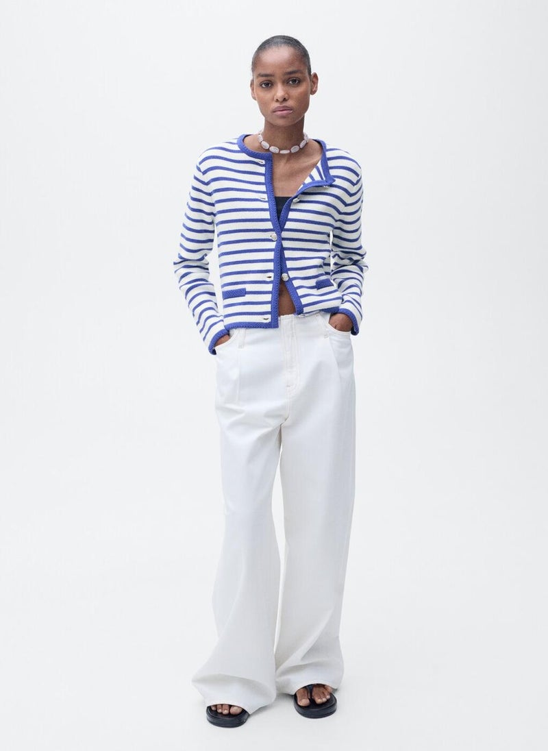 Stripped Knit Cardigan