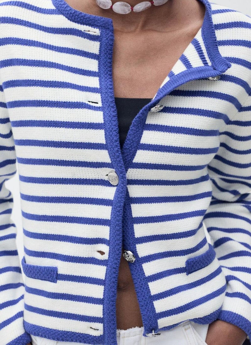 Stripped Knit Cardigan