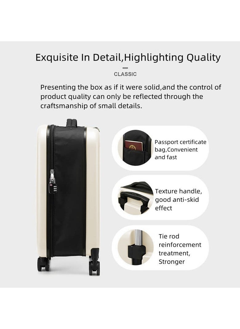 1-Piece Portable Foldable Suitcase Rugged and Durable Travel Luggage with Password Lock Travel Business Light Trolley Case,20 In