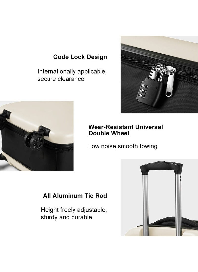 1-Piece Portable Foldable Suitcase Rugged and Durable Travel Luggage with Password Lock Travel Business Light Trolley Case,20 In