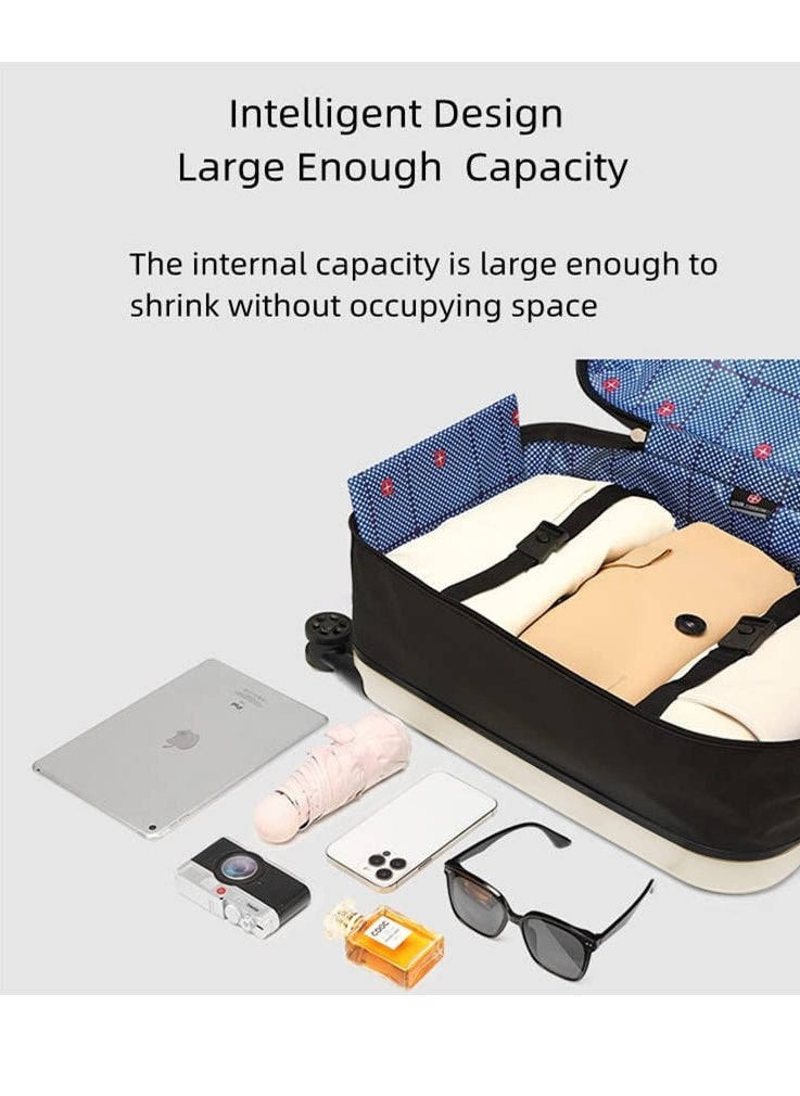 1-Piece Portable Foldable Suitcase Rugged and Durable Travel Luggage with Password Lock Travel Business Light Trolley Case,20 In