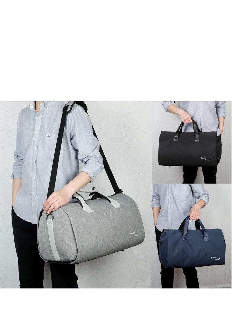 Garment Duffle Bag, Carry On Suit Bag with Shoulder Strap for Travel, Foldable Convertible 2 in 1 Hanging Suitcase for Business and Office
