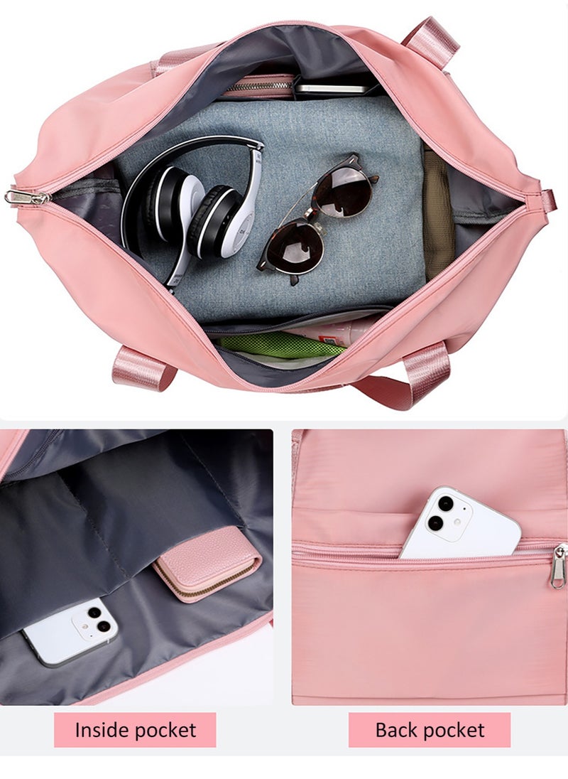 Expandable Travel Duffle Bag, Foldable Carry On Shopper Tote Bag Sports Gym Weekender Bag, Large Capacity Lightweight Waterproof Overnight Bag for Women and Men