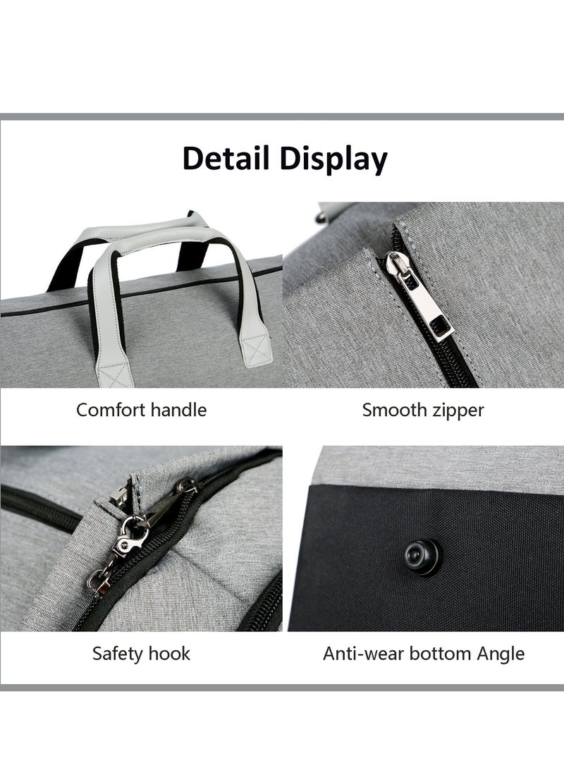 Garment Duffle Bag, Carry On Suit Bag with Shoulder Strap for Travel, Foldable Convertible 2 in 1 Hanging Suitcase for Business and Office