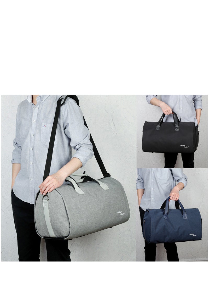 Garment Duffle Bag, Carry On Suit Bag with Shoulder Strap for Travel, Foldable Convertible 2 in 1 Hanging Suitcase for Business and Office