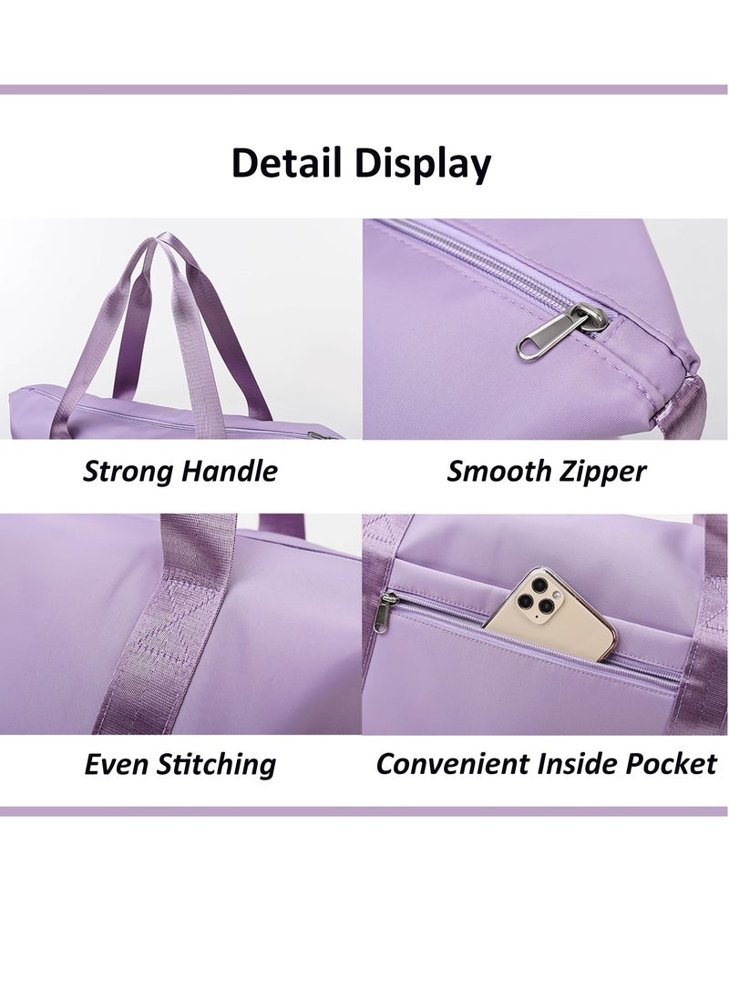 Expandable Travel Duffle Bag, Foldable Carry On Shopper Tote Bag Sports Gym Weekender Bag, Large Capacity Lightweight Waterproof Overnight Bag for Women and Men