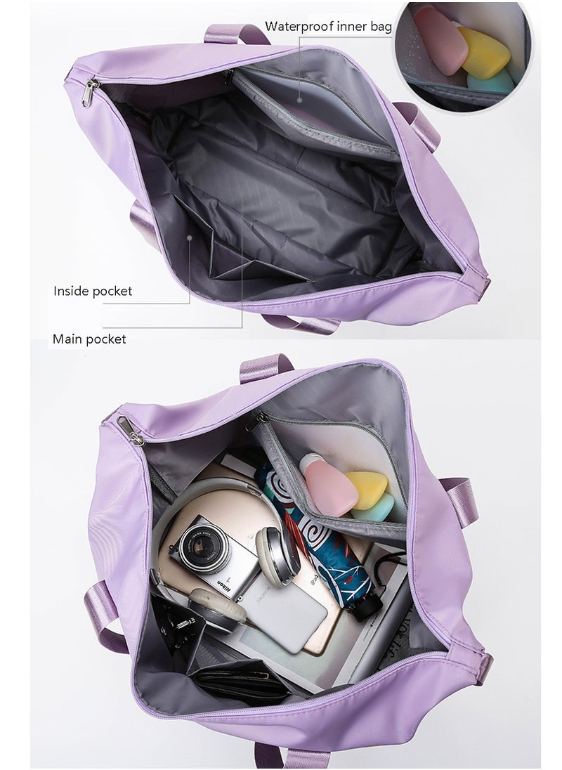 Expandable Travel Duffle Bag, Foldable Carry On Shopper Tote Bag Sports Gym Weekender Bag, Large Capacity Lightweight Waterproof Overnight Bag for Women and Men