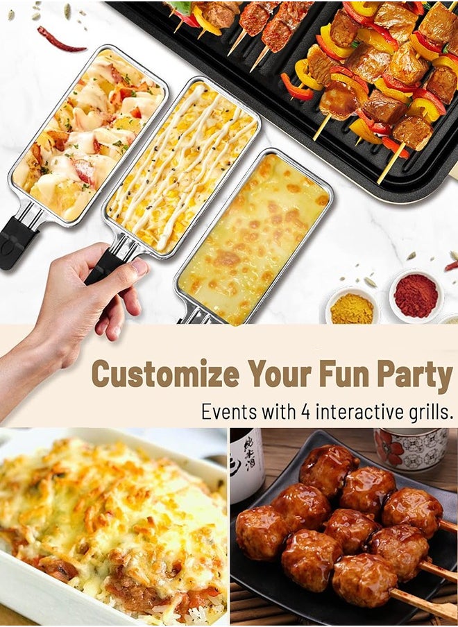 Electric Indoor Grill,2 in 1 Indoor Grills for Kitchen with Grill Net & Non-Stick Cooking Removable Plate, Temperature Control, Dishwasher Safe, 1500W Smokeless Grill