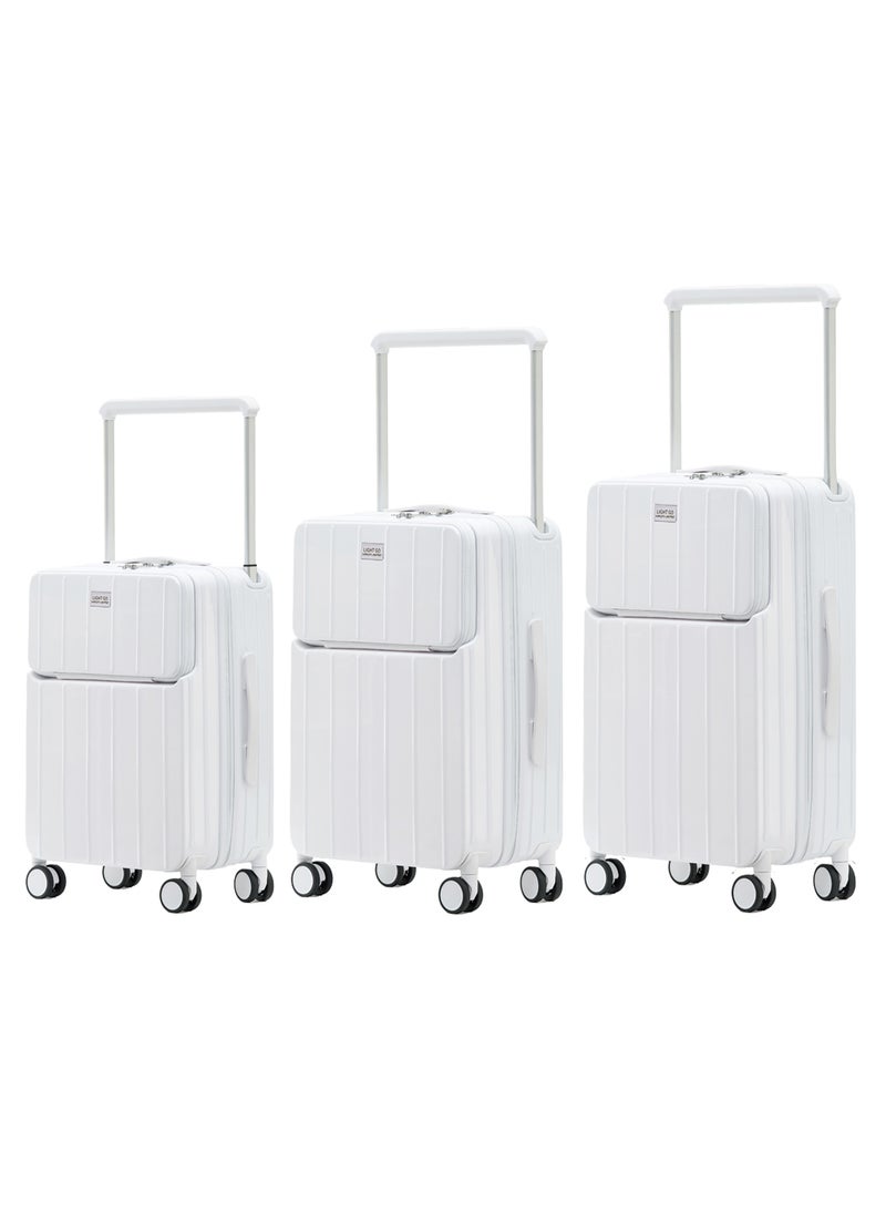 7615 white 22.5” Suitcase check in luggage with Expandable with TSA travel case YKK ZIPPER