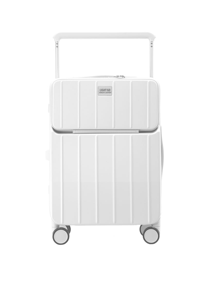 7615 white 22.5” Suitcase check in luggage with Expandable with TSA travel case YKK ZIPPER
