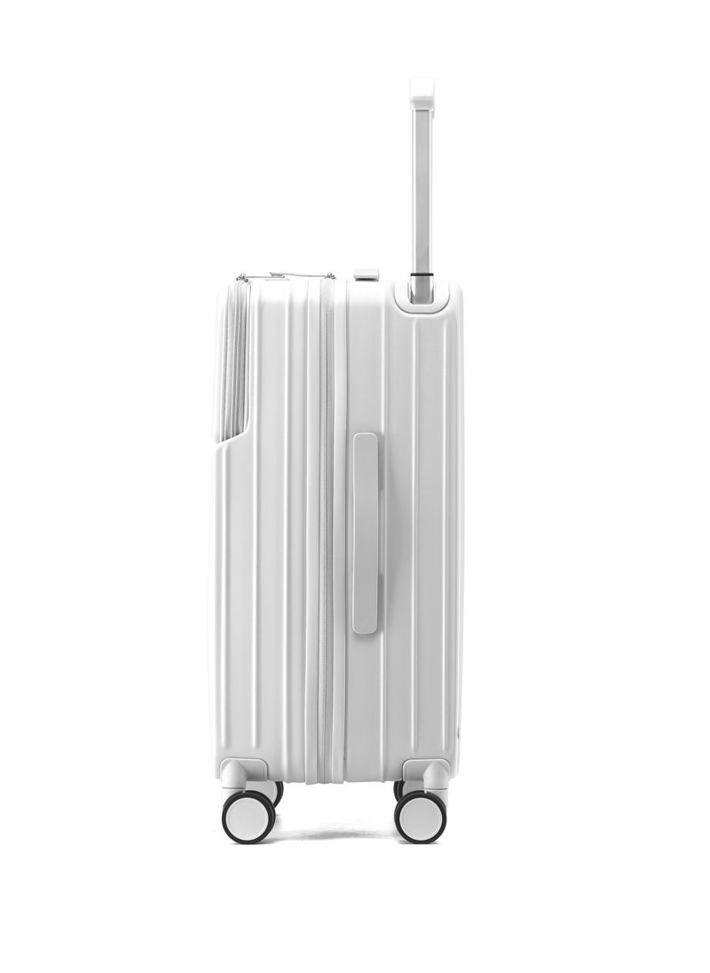 7615 white 22.5” Suitcase check in luggage with Expandable with TSA travel case YKK ZIPPER