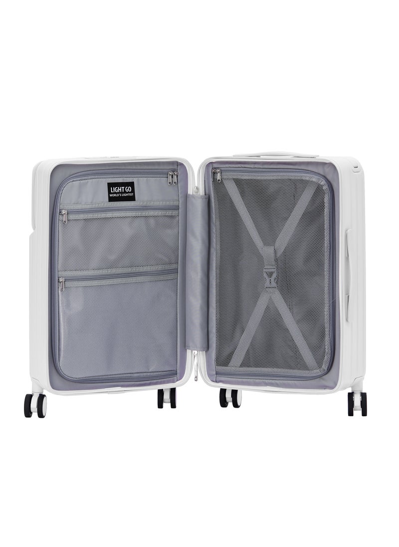 7615 white 22.5” Suitcase check in luggage with Expandable with TSA travel case YKK ZIPPER