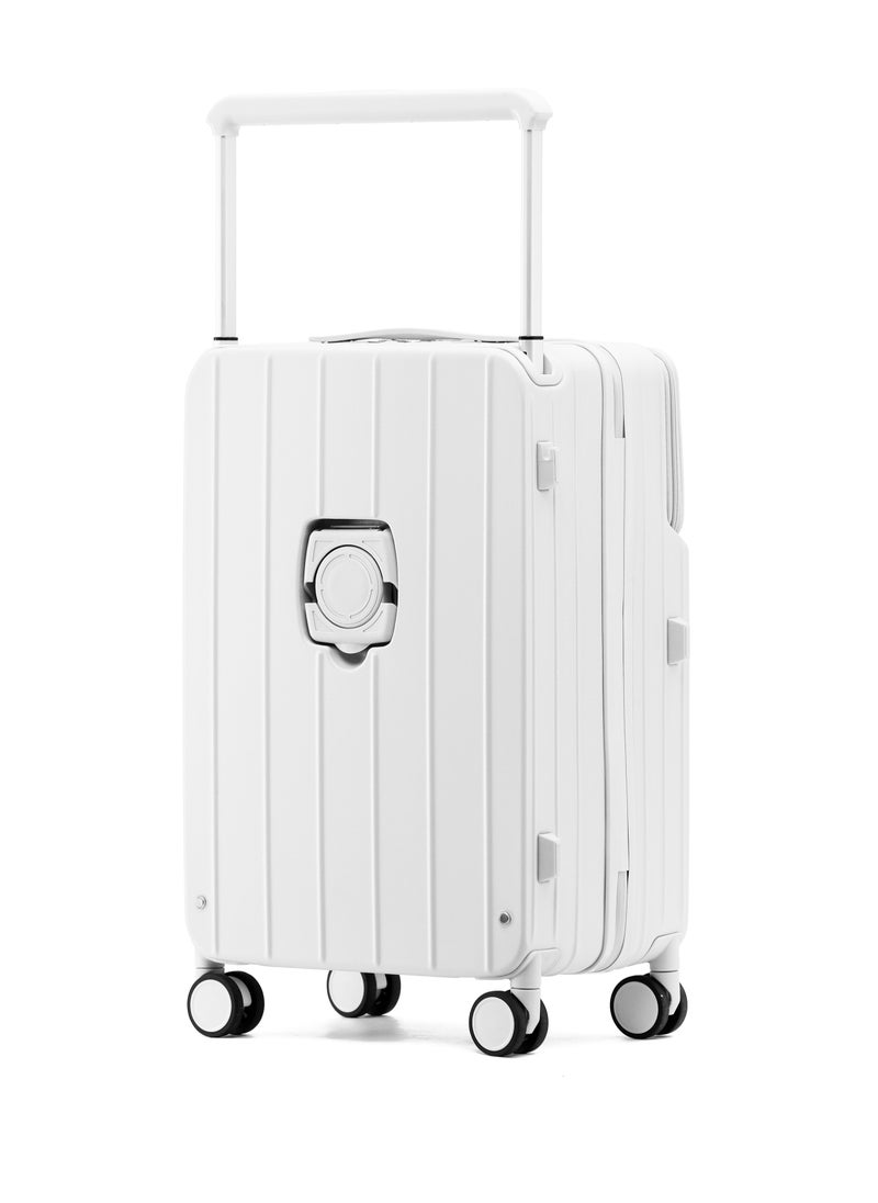 7615 white 22.5” Suitcase check in luggage with Expandable with TSA travel case YKK ZIPPER