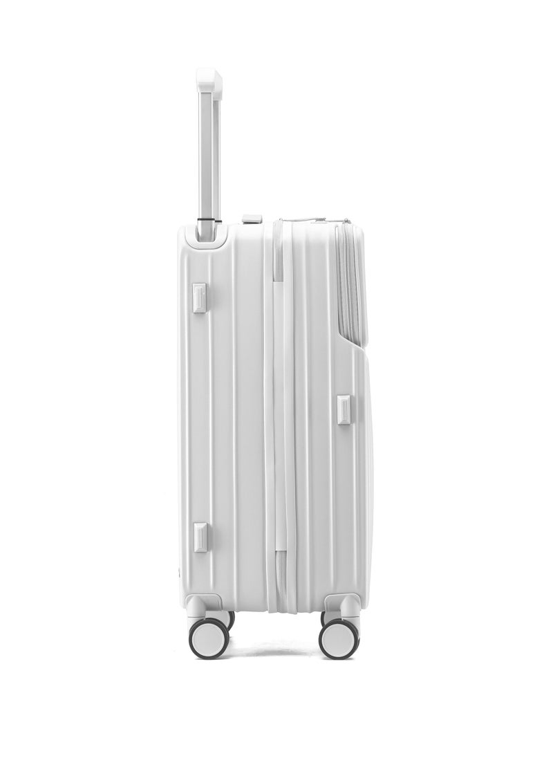 7615 white 22.5” Suitcase check in luggage with Expandable with TSA travel case YKK ZIPPER
