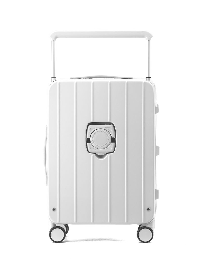 7615 white 22.5” Suitcase check in luggage with Expandable with TSA travel case YKK ZIPPER